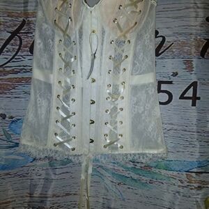 Adore Me White Lace Corset